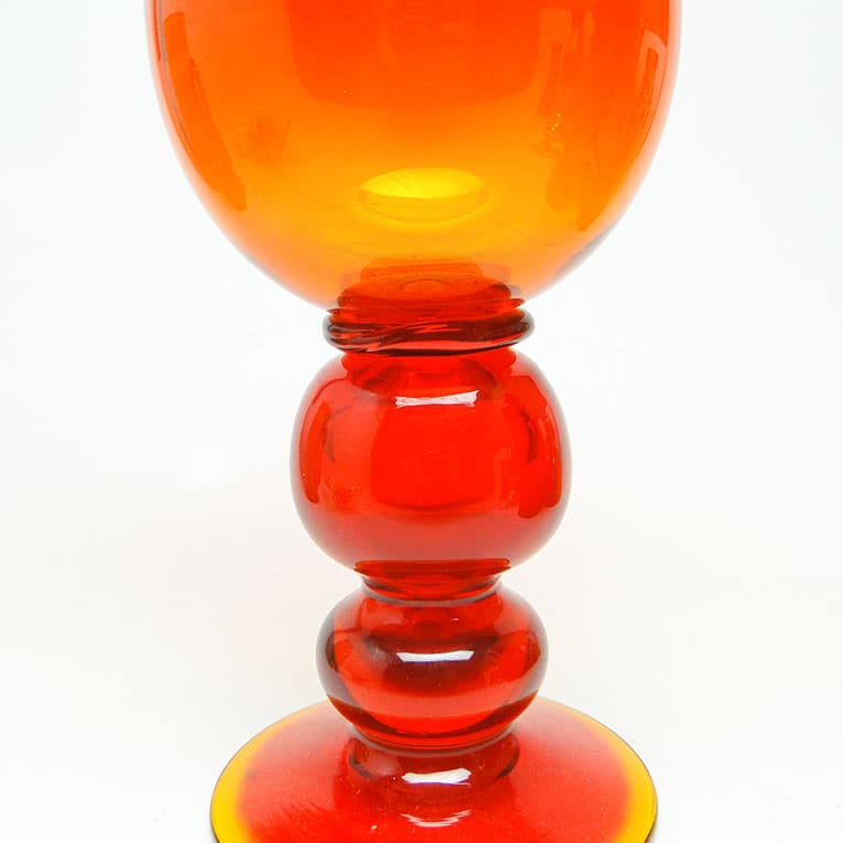 Wazon Modernizm, szkło pomarańczowe, proj. J. Słuczan-Orkusz, Polska, lata 70. - 113090