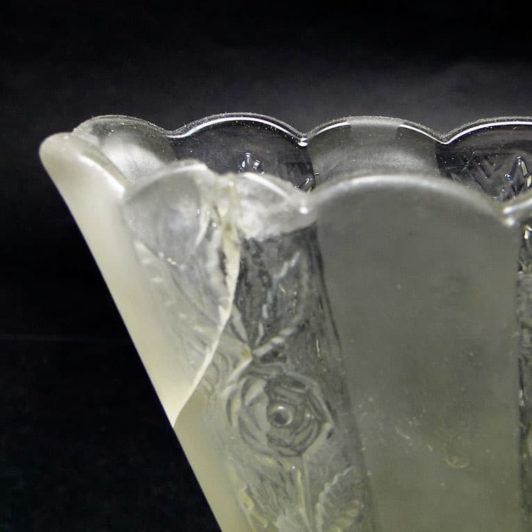 Serwetnik Art Deco, szkło prasowane, Huta Bolesław Morawski, Polska, lata 50. - 113162