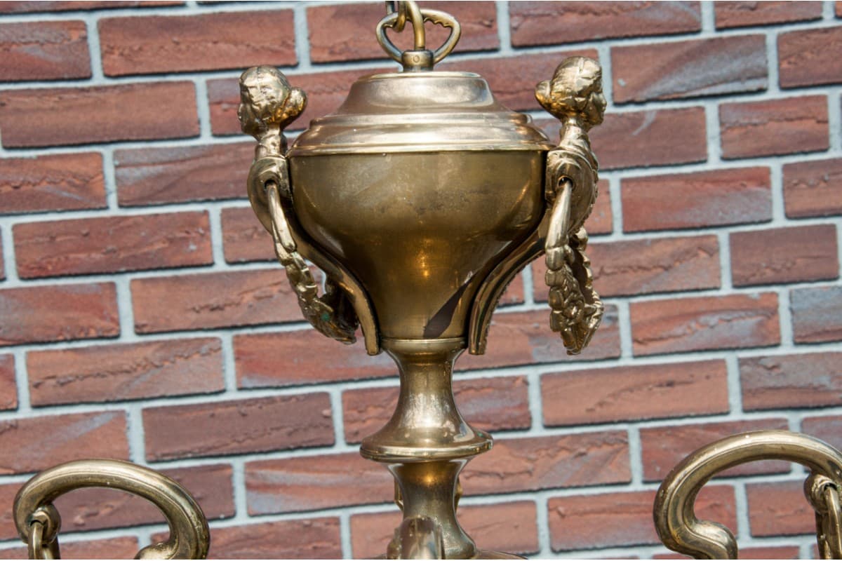 Brass Art Deco Chandelier, Western Europe, 1950s - 78348