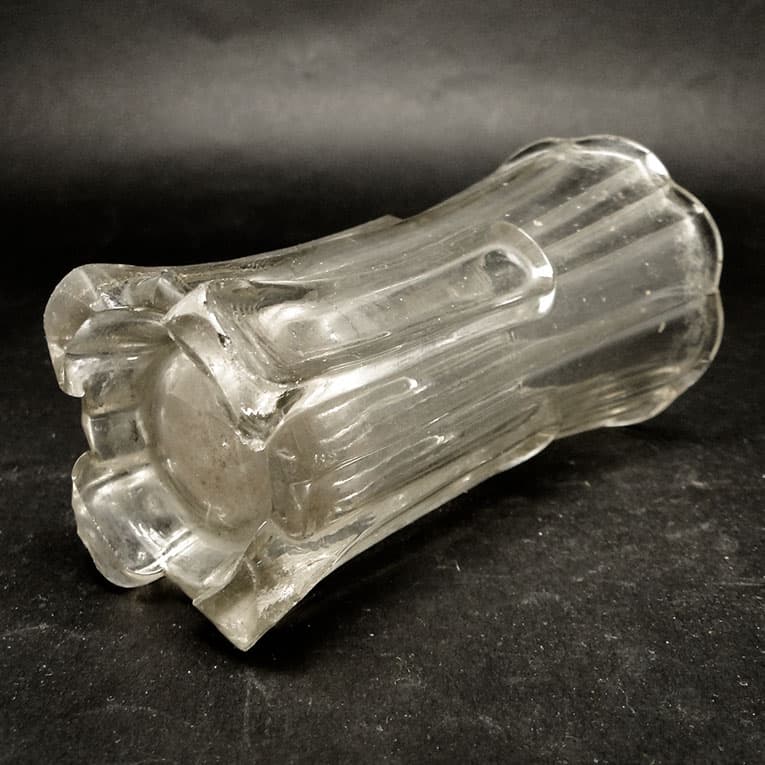 Wazon, mid-century modern, szkło prasowane rozalinowe, Polska, lata 50. - 113252