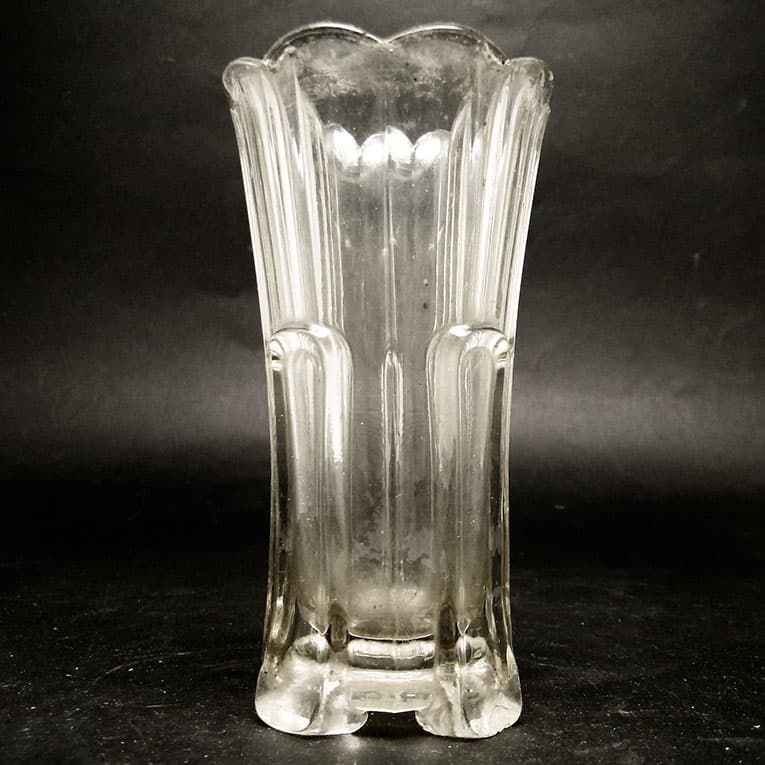 Wazon, mid-century modern, szkło prasowane rozalinowe, Polska, lata 50. - 113248