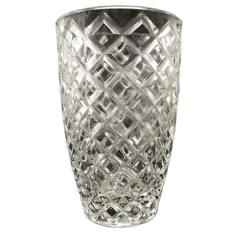 Wazon modernistyczny, szkło transparentne, Polska, lata 70.