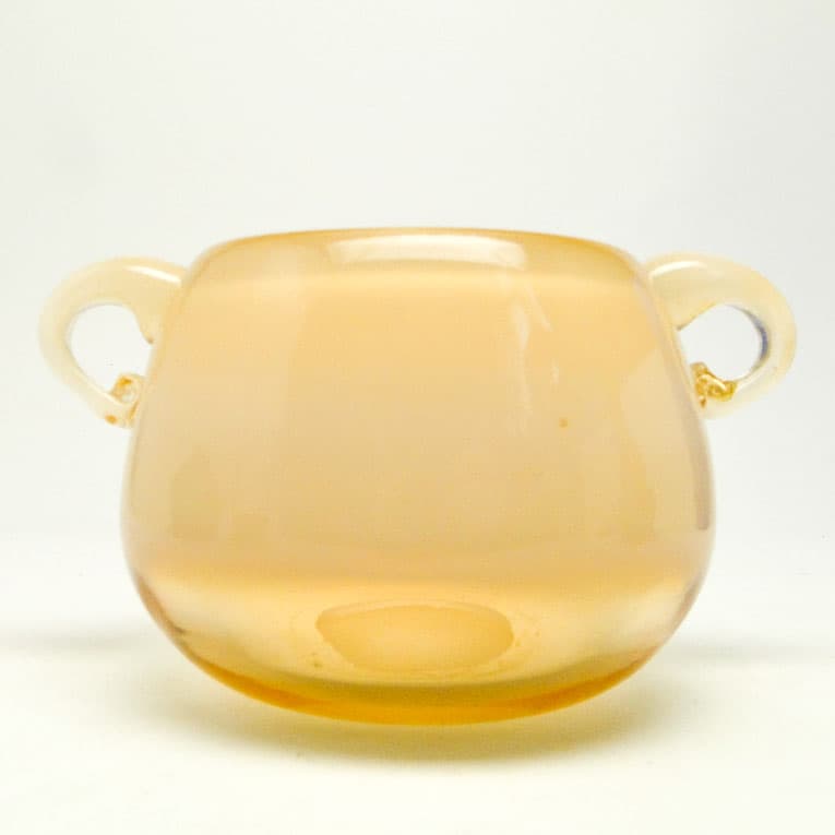 Wazon mid-century modern, szkło beżowe, proj. M. Jakubas, Polska, lata 70. - 113299