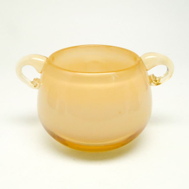 Wazon mid-century modern, szkło beżowe, proj. M. Jakubas, Polska, lata 70. - 113300