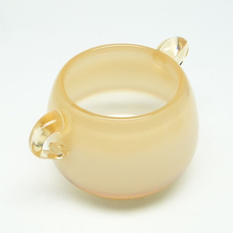 Wazon mid-century modern, szkło beżowe, proj. M. Jakubas, Polska, lata 70. - 113305