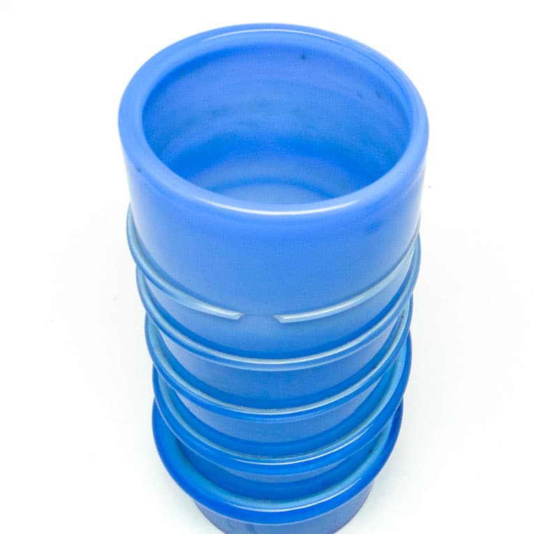 Wazon, polski modernizm, szkło niebieskie, proj. M. Jakubas, Polska, lata 70. - 113318