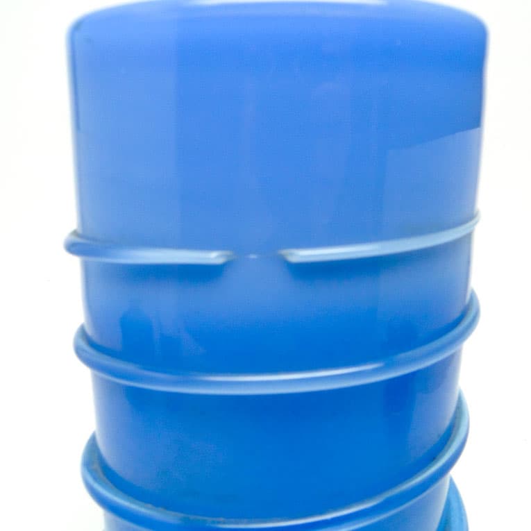 Wazon, polski modernizm, szkło niebieskie, proj. M. Jakubas, Polska, lata 70. - 113317