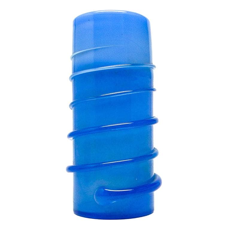 Wazon, polski modernizm, szkło niebieskie, proj. M. Jakubas, Polska, lata 70.