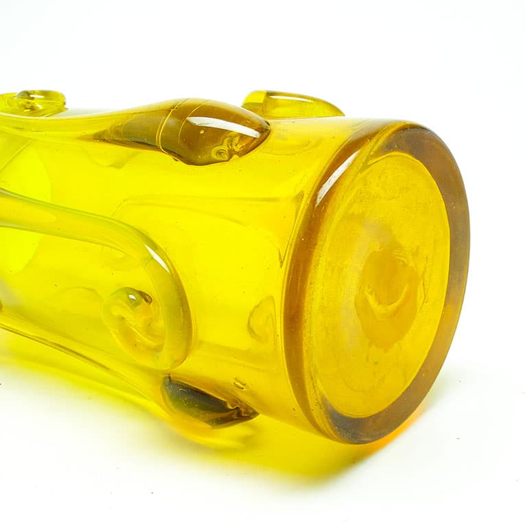 Wazon modernizm, szkło żółte, proj. J. Słuczan-Orkusz, Polska, lata 70. - 113382