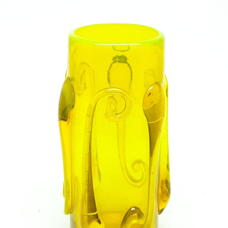 Wazon modernizm, szkło żółte, proj. J. Słuczan-Orkusz, Polska, lata 70. - 113378