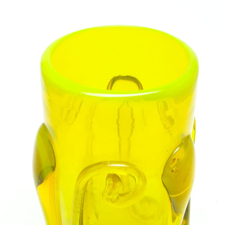 Wazon modernizm, szkło żółte, proj. J. Słuczan-Orkusz, Polska, lata 70. - 113379