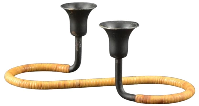 Świecznik, czarny metal, Dania, lata 60.