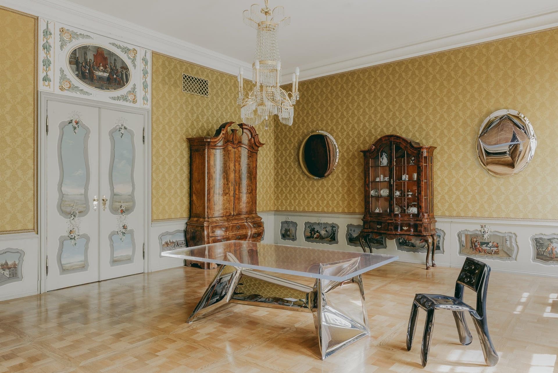 Lustro ścienne OKO złote 150 cm, Zieta Studio - 116604