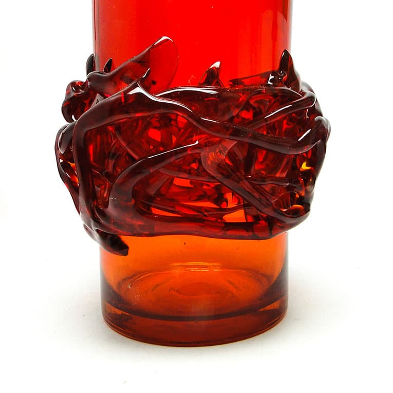 Wazon Cierniowa korona, szkło czerwone, proj. J. Słuczan-Orkusz, Polska, lata 70. - 113457