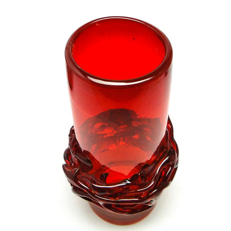 Wazon Cierniowa korona, szkło czerwone, proj. J. Słuczan-Orkusz, Polska, lata 70. - 113463
