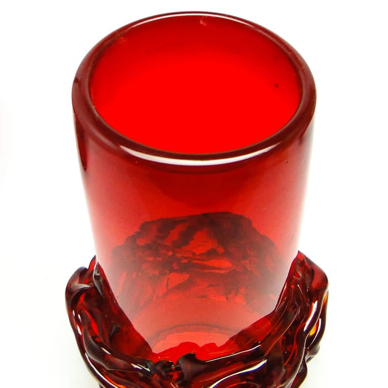 Wazon Cierniowa korona, szkło czerwone, proj. J. Słuczan-Orkusz, Polska, lata 70. - 113467