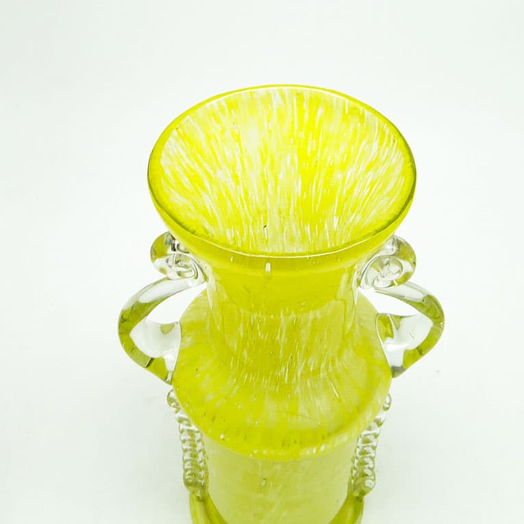 Wazon Postmodernizm, szkło żółte, Polska, lata 70. - 113477