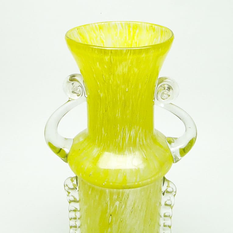 Wazon Postmodernizm, szkło żółte, Polska, lata 70. - 113470