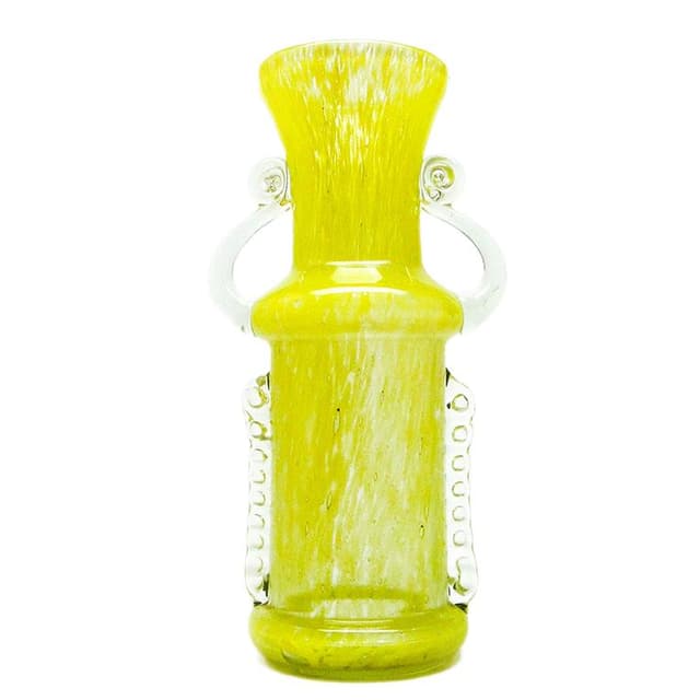 Wazon Postmodernizm, szkło żółte, Polska, lata 70. - WYMIARY