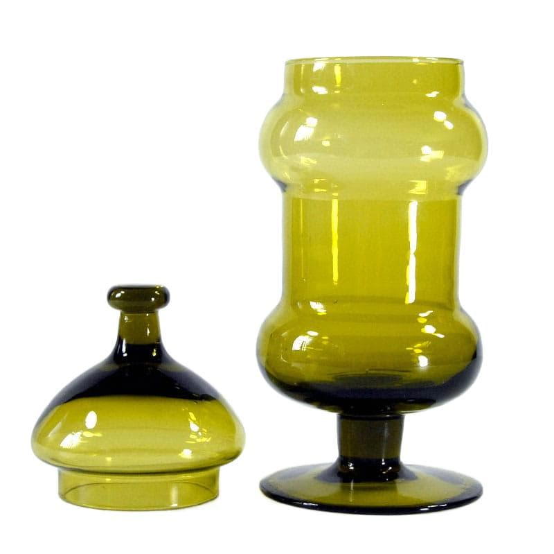 Olive-Green Glass Container, Murano, Italy, 1960s - 8169