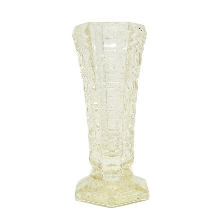 Wazon miniaturowy Art Deco, szkło prasowane, Czechosłowacja, lata 30.