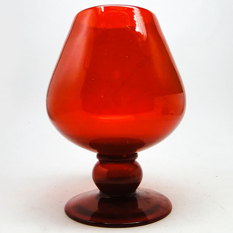Wazon, mid-century modern, szkło czerwone, proj. J. Słuczan-Orkusz, Polska, lata 70. - 113623
