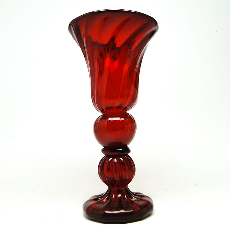 Wazon, mid-century modern, szkło czerwone, proj. J. Słuczan-Orkusz, Polska, lata 70. - 113715