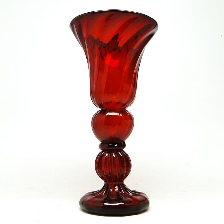 Wazon, mid-century modern, szkło czerwone, proj. J. Słuczan-Orkusz, Polska, lata 70. - 113724