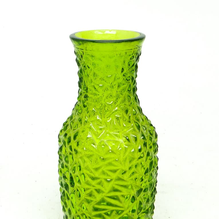 Wazon postmodernistyczny, szkło prasowane zielone, HSG Prądniczanka, Polska, lata 70. - 113726