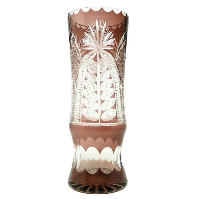 Wazon Mid-century modern, kryształ szkło, Polska, lata 70. - WYMIARY