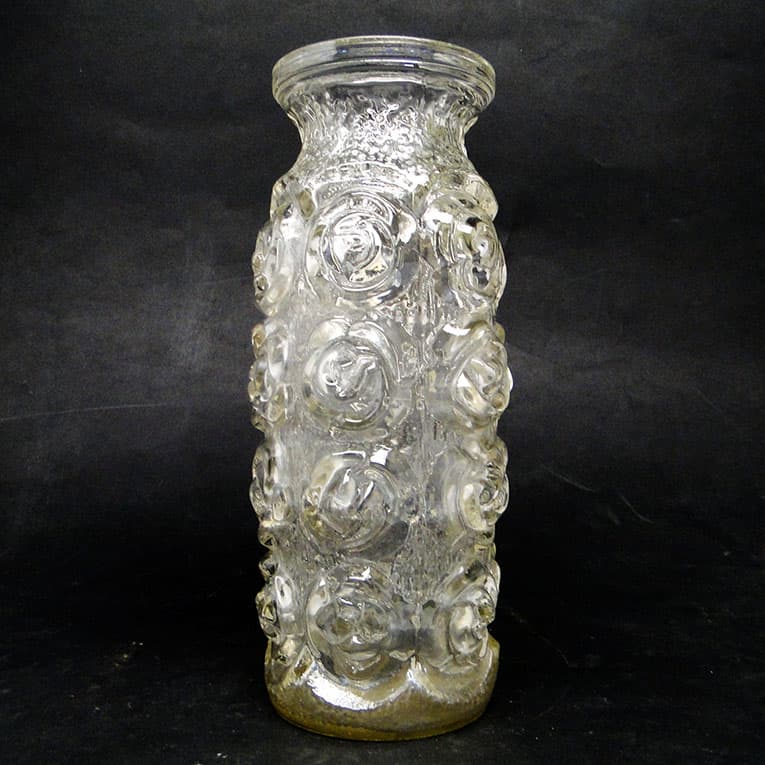 Wazon Róże, szkło miodowe prasowane, Huta Laura, Polska, lata 70. - 113762