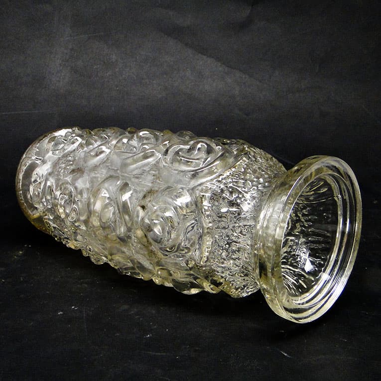 Wazon Róże, szkło miodowe prasowane, Huta Laura, Polska, lata 70. - 113760