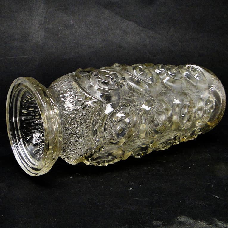 Wazon Róże, szkło miodowe prasowane, Huta Laura, Polska, lata 70. - 113761