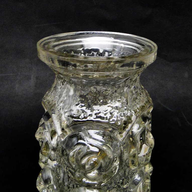 Wazon róże, mid-century modern, szkło prasowane, Huta Laura, Polska, lata 70. - 113771