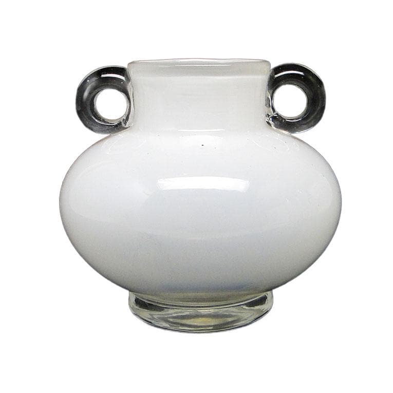 Wazon Modernizm, szkło białe i przezroczyste, HSG Tarnowiec, Polska, lata 70.