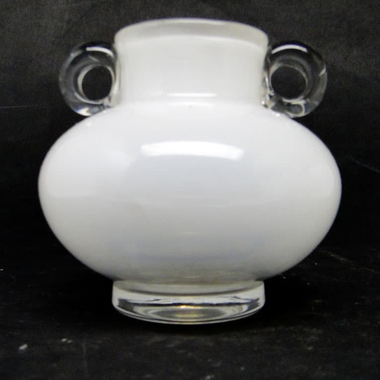 Wazon Modernizm, szkło białe i przezroczyste, HSG Tarnowiec, Polska, lata 70. - 113787