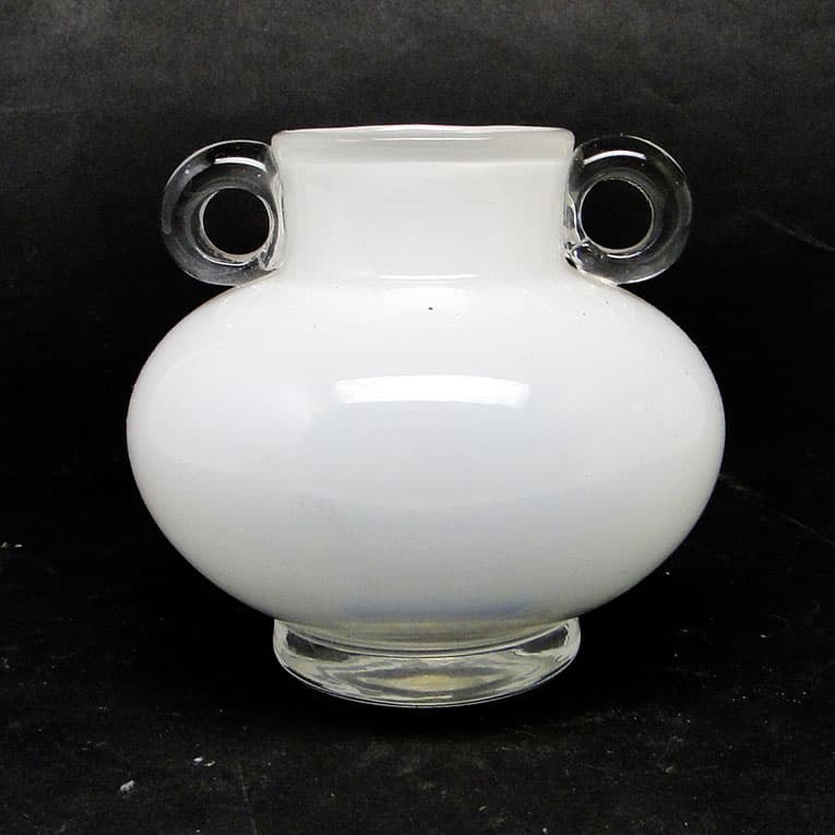 Wazon Modernizm, szkło białe i przezroczyste, HSG Tarnowiec, Polska, lata 70. - 113785