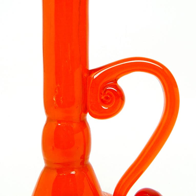 Wazon, modernistyczny, szkło pomarańczowe, proj. B. Świstacka, Polska, lata 70. - 113808