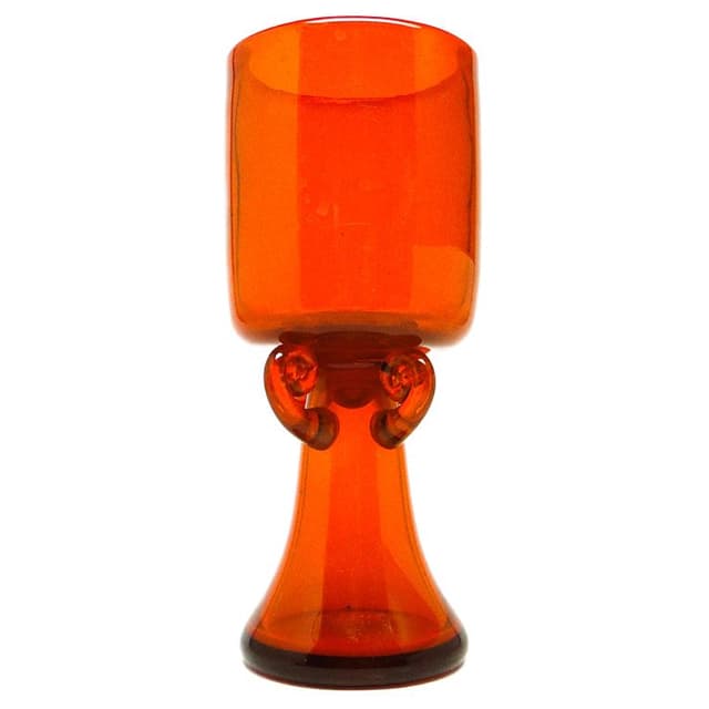 Wazon Modernizm, szkło pomarańczowe, proj. J. Słuczan-Orkusz, Polska, lata 70. - WYMIARY