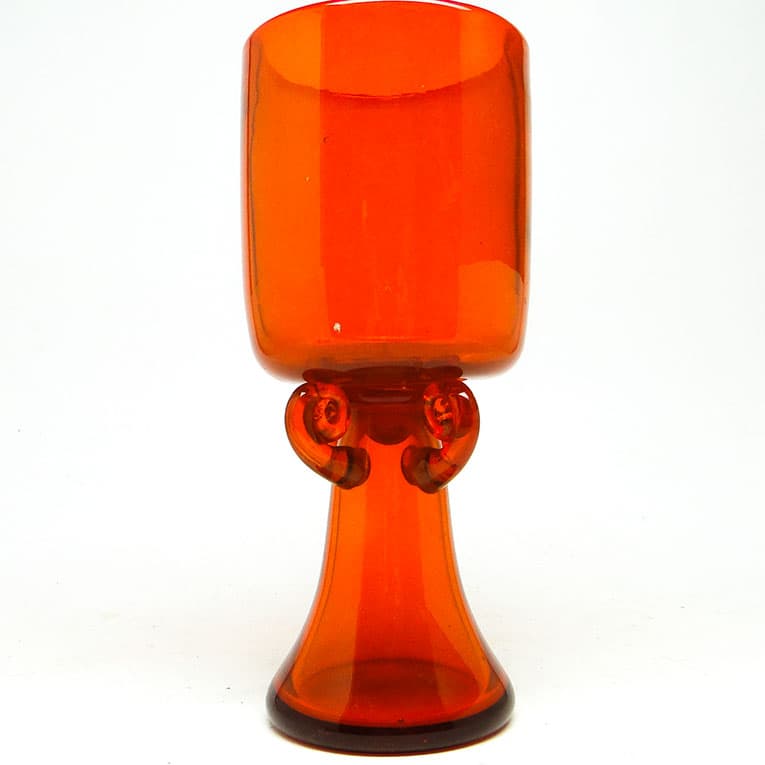 Wazon Modernizm, szkło pomarańczowe, proj. J. Słuczan-Orkusz, Polska, lata 70. - 113828