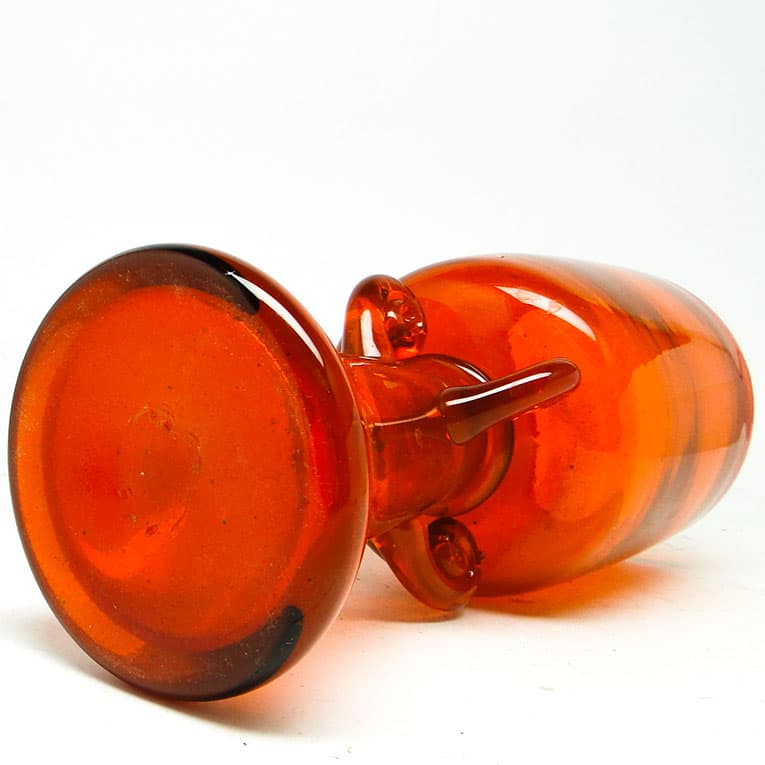 Wazon Modernizm, szkło pomarańczowe, proj. J. Słuczan-Orkusz, Polska, lata 70. - 113827