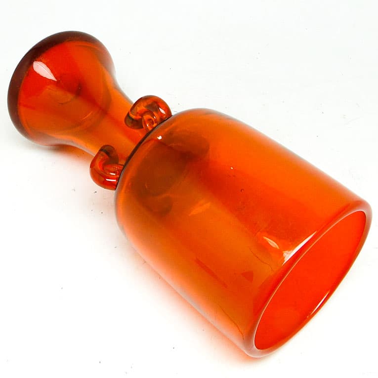 Wazon Modernizm, szkło pomarańczowe, proj. J. Słuczan-Orkusz, Polska, lata 70. - 113826