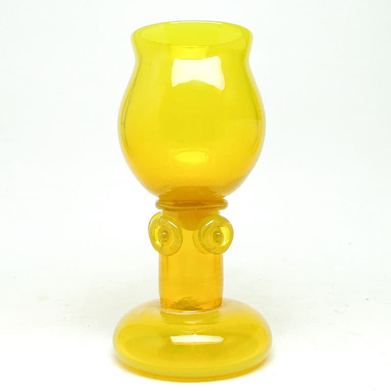 Wazon Modernizm, szkło żółte, proj. J. Słuczan-Orkusz, Polska, lata 70. - 113856