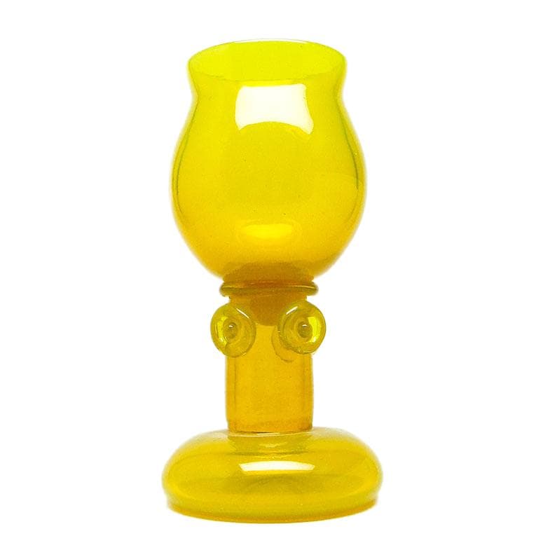 Wazon Modernizm, szkło żółte, proj. J. Słuczan-Orkusz, Polska, lata 70.