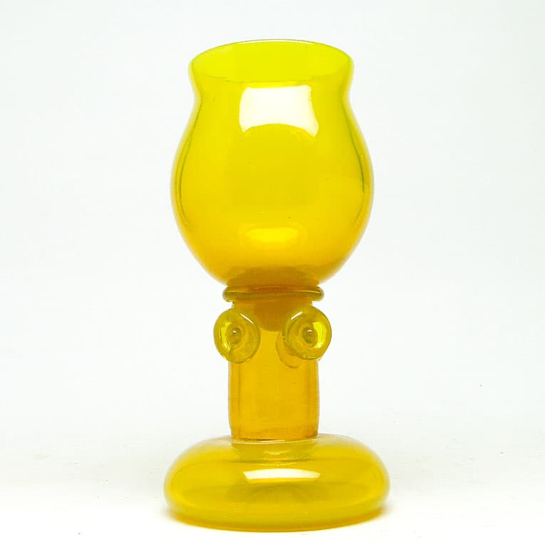 Wazon Modernizm, szkło żółte, proj. J. Słuczan-Orkusz, Polska, lata 70. - 113848