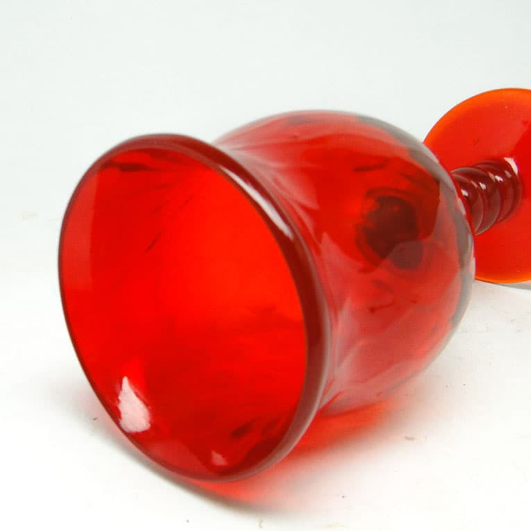 Kielich dekoracyjny Baroque, szkło czerwone, KIS, Krakowski Instytut Szkła, lata 70. - 113874