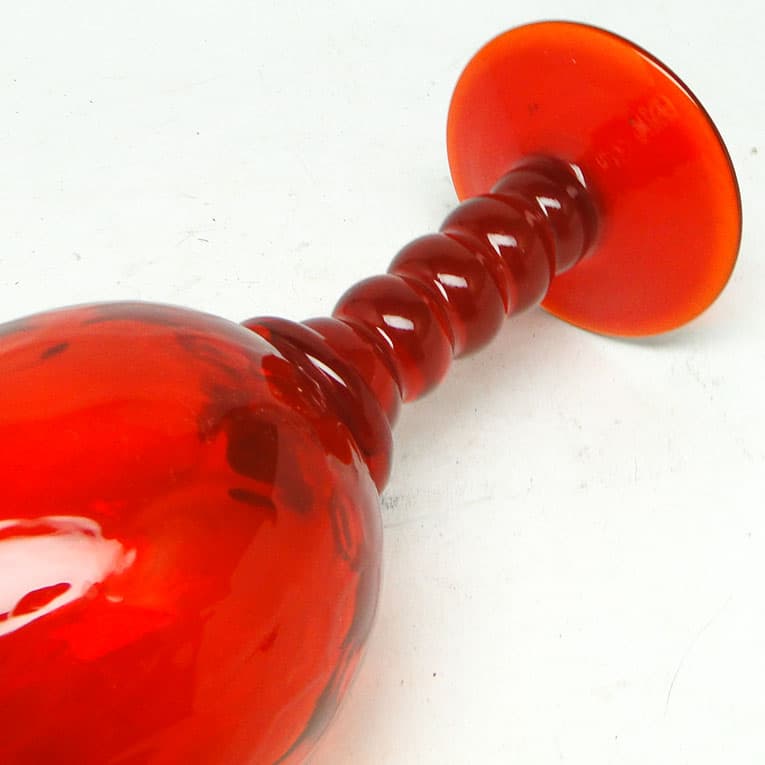 Kielich dekoracyjny Baroque, szkło czerwone, KIS, Krakowski Instytut Szkła, lata 70. - 113870