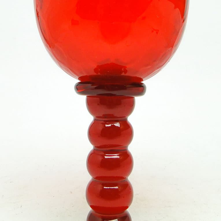 Kielich dekoracyjny Baroque, szkło czerwone, KIS, Krakowski Instytut Szkła, lata 70. - 113869