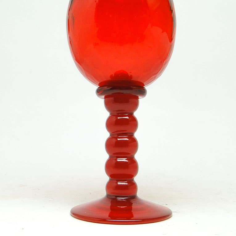 Kielich dekoracyjny Baroque, szkło czerwone, KIS, Krakowski Instytut Szkła, lata 70. - 113868