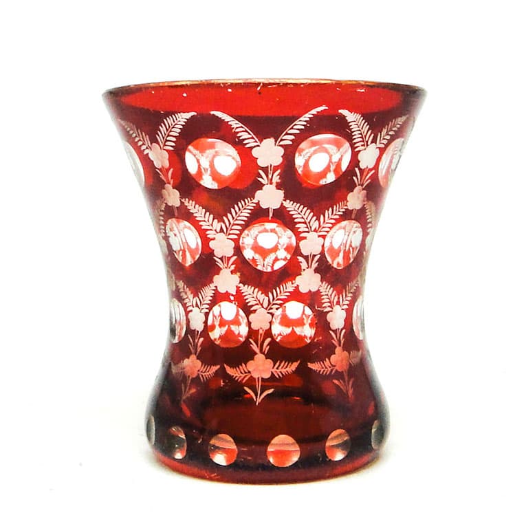 Biedermeier drinking glass, red glass, Czech Republic, 19th c. - 113976